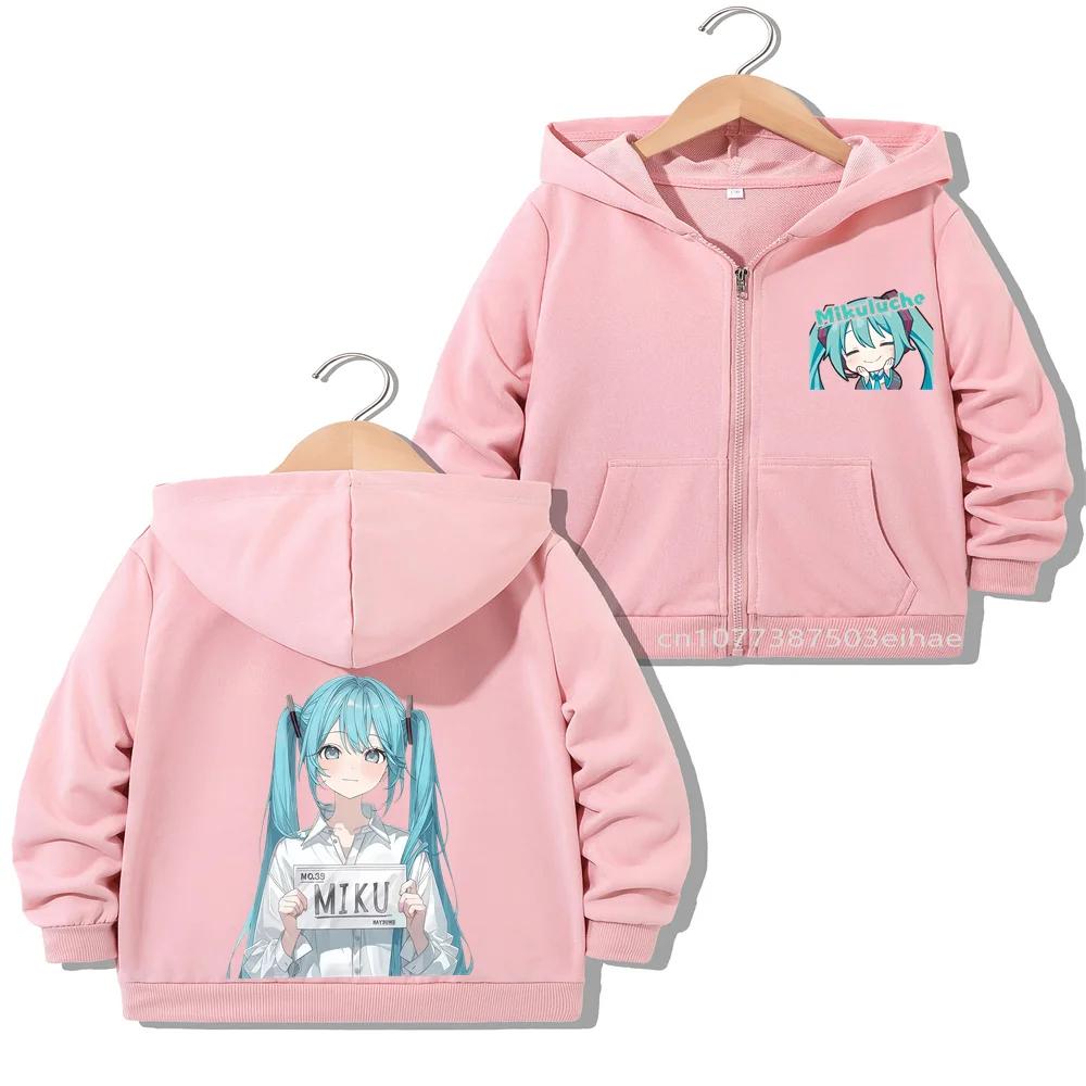 Children Casual Overcoat Tops Autumn Kids Girls Zipper Jacket Anime Figure Printed Outerwear Lovely Cartoon