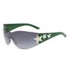New pentagram sunglasses YK rimless one-piece sunglasses large frame hip-hop street shot personalized sunglasses
