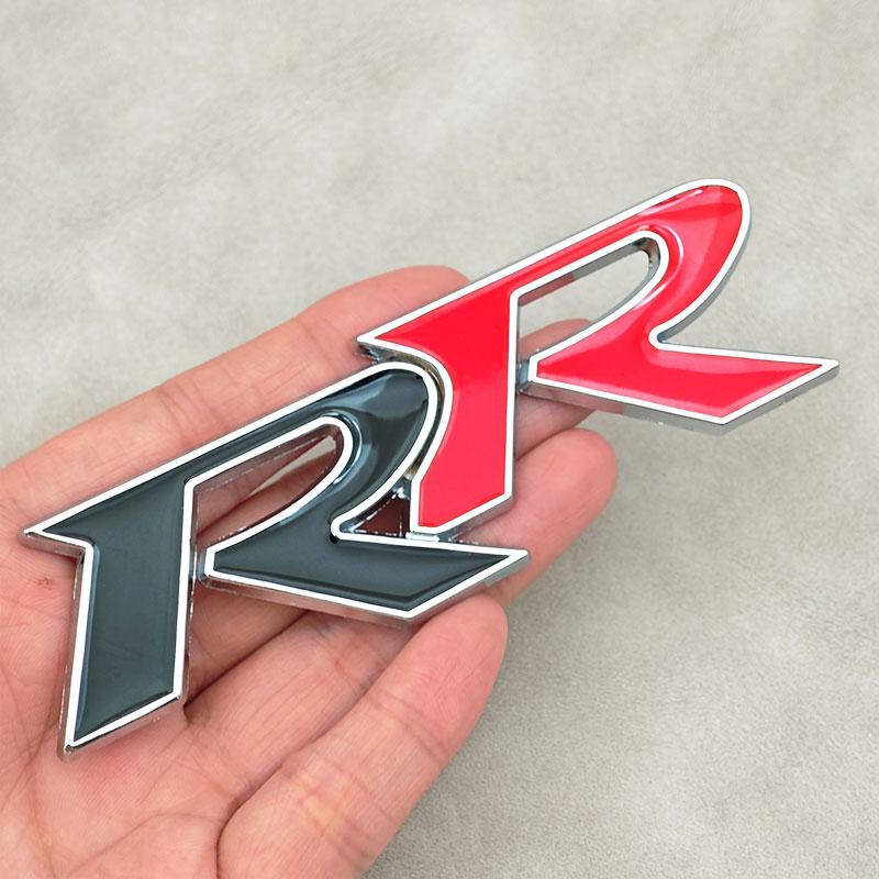 3D Metal RR Logo Car Rear Trunk Sticker Front Grille Badge Emblem Decal For Honda Accessories ako256