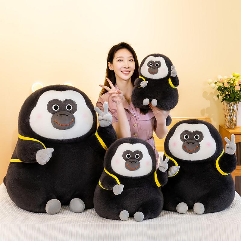 Internet celebrity white-faced monk monkey plush doll banana backpack white-faced monkey holding lotus doll birthday gift