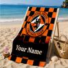 Custom Name Dundee United Crest Design Personalized Microfiber Beach Towel, Quick-Dry, Ideal for Summer Travel, Beach Essential, Swimming