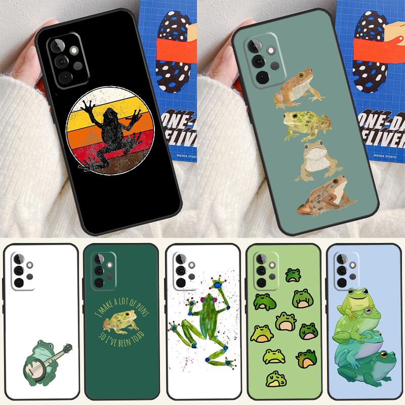 Cartoon Frogs Case For Samsung Galaxy A22 A16 A33 A36 A56 A26 A15 A55 A53 A35 A32 A52 A54 A34 A14 A05 A06