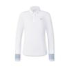 Casual Versatile Knitted Long Sleeve Polo Shirt Women Tops Jade-White A11W515209FWT