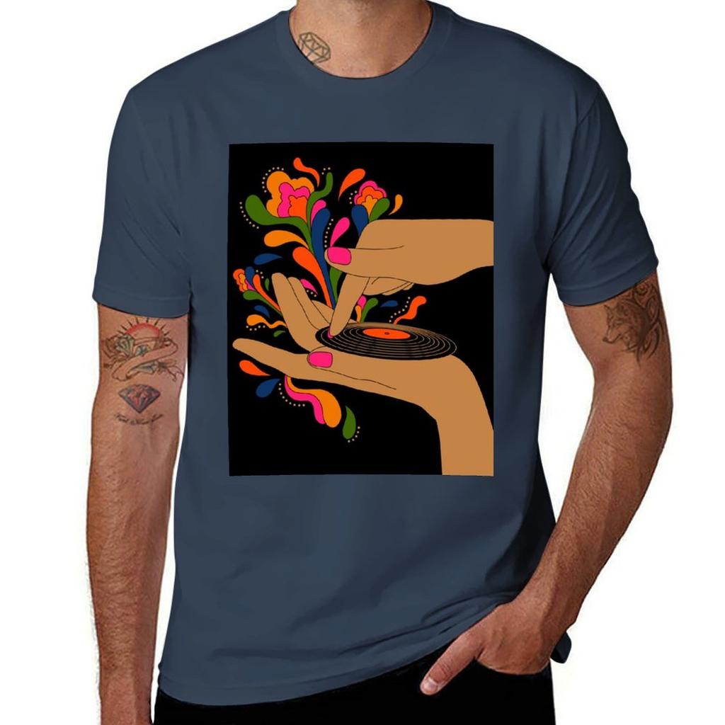 Tiny record player TShirt Basic Breathable Solid Color TShirt