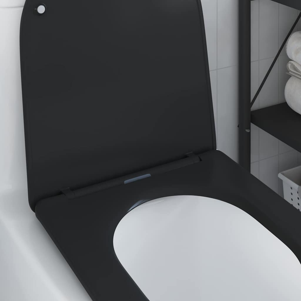Toilet Seat Black 47 x 36 x 3.4 cm Duroplast