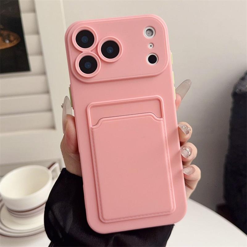 Кошелек с отделениями для карт, чехол для телефона For iPhone 17 Air 11 12 13 14 15 Plus 16 17 Pro Max, противоударный, мягкий, матовый, силиконовая задняя крышка