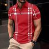 Men's Polo Shirt Short Sleeved Button Casual T-shirt
