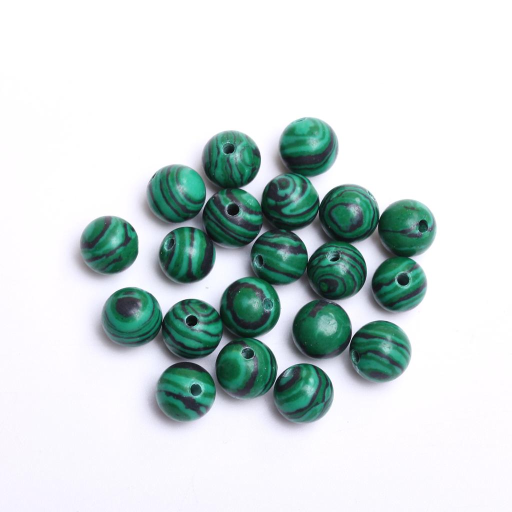 Аксессуары для изготовления ювелирных изделий DIY бусины 40-20 шт. Очаровательные зеленые ожерелья из малахита 4/6/8/10 мм свободные бусины Павлин драгоценный камень круглый натуральный камень