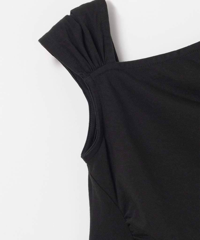 MILLO WOMEN Asymmetric Shirred Top [Black]