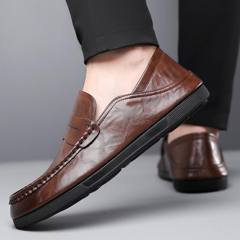 Модные мужские мокасины Slip-On Luxury fashion Leather 2024 новые весенне-осенние мужские повседневные туфли для отдыха на открытом воздухе Плоские деловые туфли мужские Трендовые мокасины