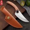 Stainless Steel Handhandle Small Boning Knife Kitchen Knife Outdoor Hunting Knife Butcher Knife Wilderness Camping Survival Hand Forged