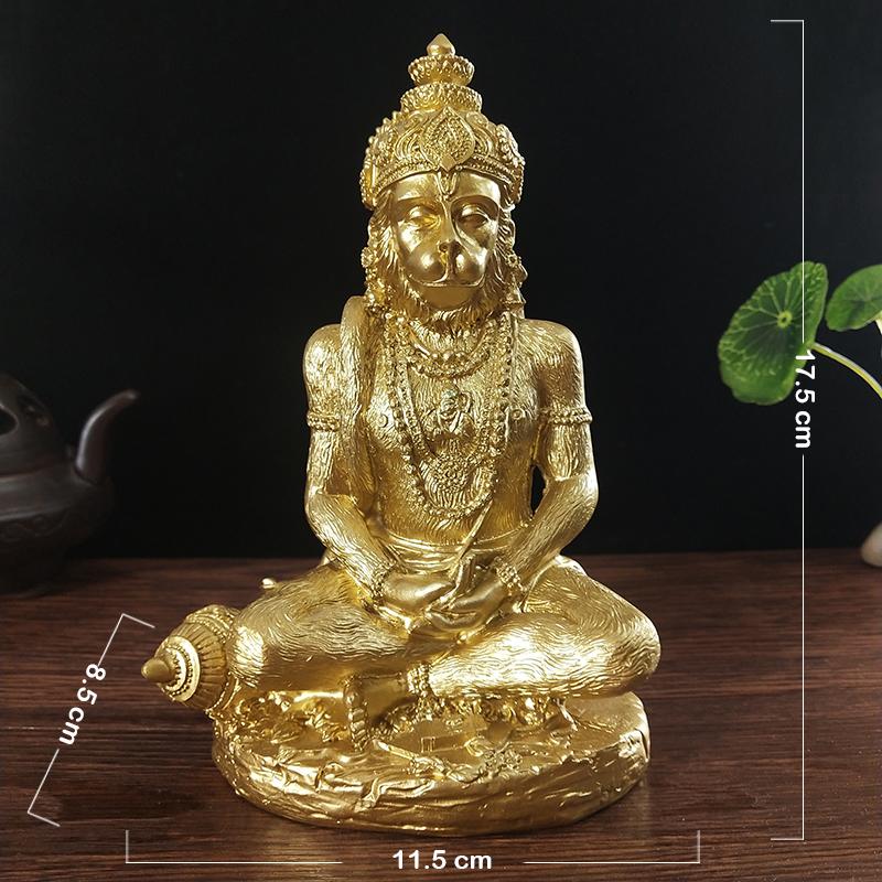 Jade Color Hanuman Statue Hindu Ganesha Monkey God Buddha Figurine Sculpture Room Office Home Decoration India Feng Shui Crafts