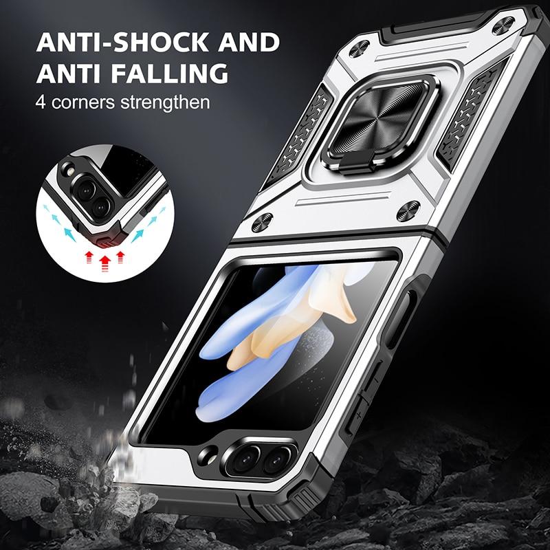 Anti-Drop Folding Armor Cover Stand Case for Samsung Galaxy Z Flip 5 Flip5 5G Non-Slip Cell Phone Bag