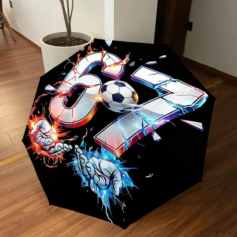 1PC Soccer Football Umbrella-8-Rib Reinforced, Automatic Open, Lightweight & Durable, Fashion Accessory for Outdoor, J0343