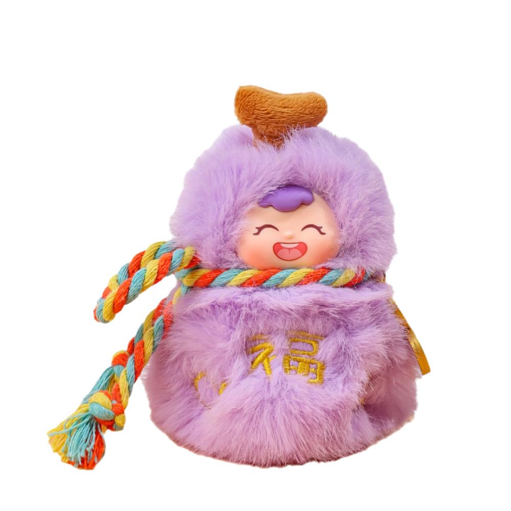 Kawaii Plush Doll Keyring Ornaments Good Luck Pendant Creative Mini Gourd Keychain  for Lovers