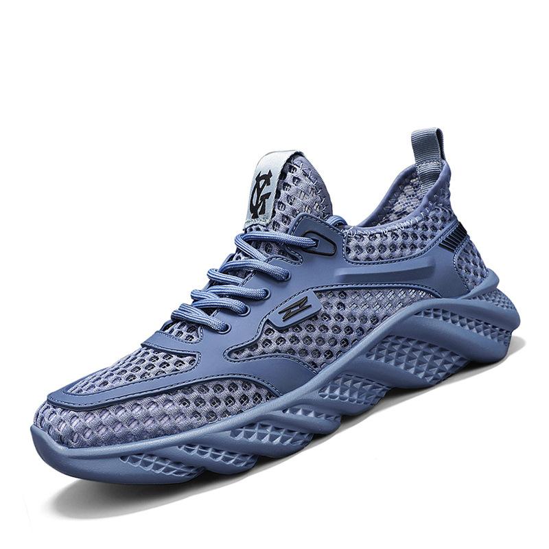 Men's Shoes Summer New Hollow Breathable Casual Versatile Mesh Shoes Soft Sole Wear-resistant Running Mesh Sneakers