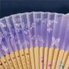 Chinese Style Art Craft Ornament Folding Fan Performance Props Floral Pattern Silk Cloth Multiple Colors Chic Gift Accessories