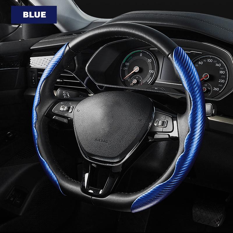 Чехол на руль автомобиля из углеродного волокна 36 см, нескользящий, ультратонкий, летний, защитный чехол на ручку автомобиля, тип D, универсальный