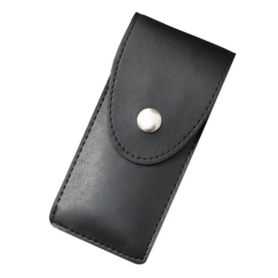 Eyeglasses Case On Belt Compact Wear-Resistant with Snap Button Closure Faux Leather Reading Glasses Case Outdoor Use