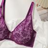 Front-opening Plus-size Underwear for Women with Large Breasts, Small Breathable Lace Large Cup Bra