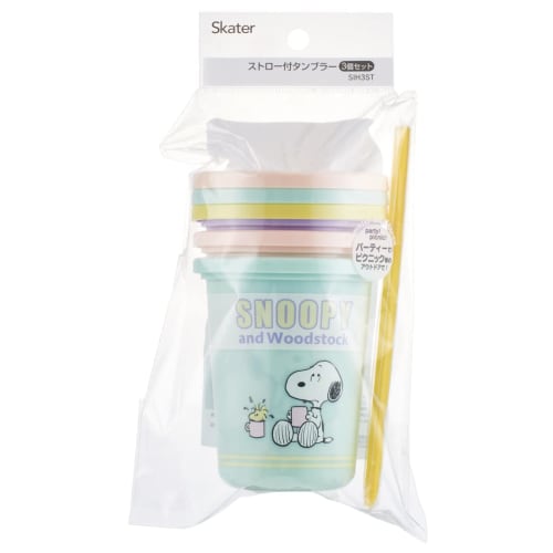Skater Tumbler with Straw 3 Pieces 320ml Snoopy Pop Color Made In Japan SIH3ST-A