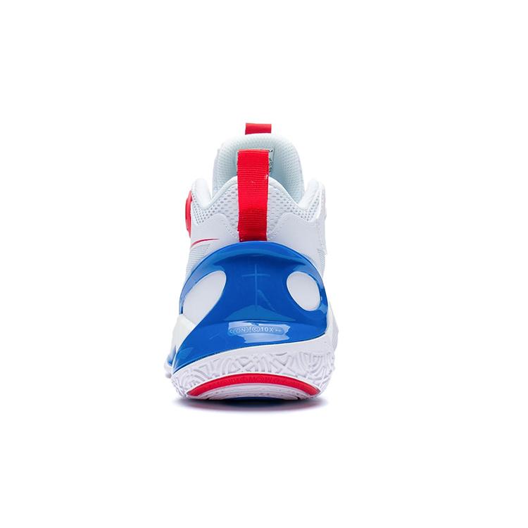 Li Ning Sonic 10 Детская версия Устойчивые к истиранию Дышащие Средняя высота Детские баскетбольные кроссовки Бело-синие ABPS013-4
