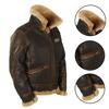 Men Jacket Long Sleeve Keep Warm Brown Coldproof Thickened Outwear for Daily Wear