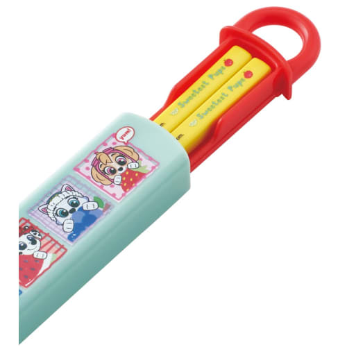 Skater Paw Patrol Fruit Chopsticks and Chopstick Case Set, 16.5cm, for Children, Antibacterial, Made in Japan (ABS2AMAG-A)
