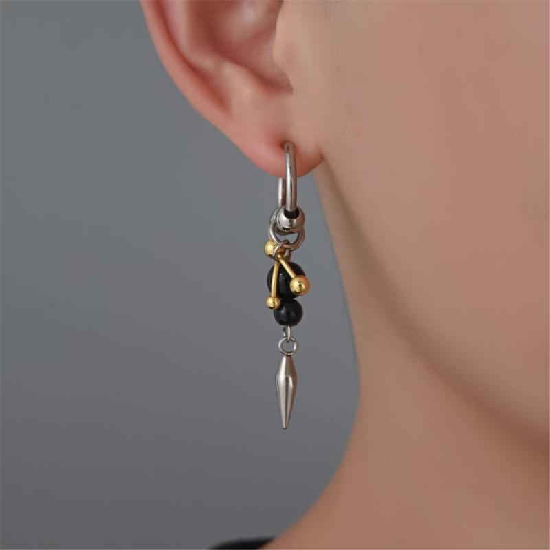 Artistic Cone Drop Earrings Punk Style Tassels Dangle Earwear Lightweight Alloy Jewelry For Women Daily Party