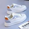 Модная женская обувь осень новая мода уличная контрастная женская повседневная спортивная дышащая кожаная обувь вулканизированная обувь