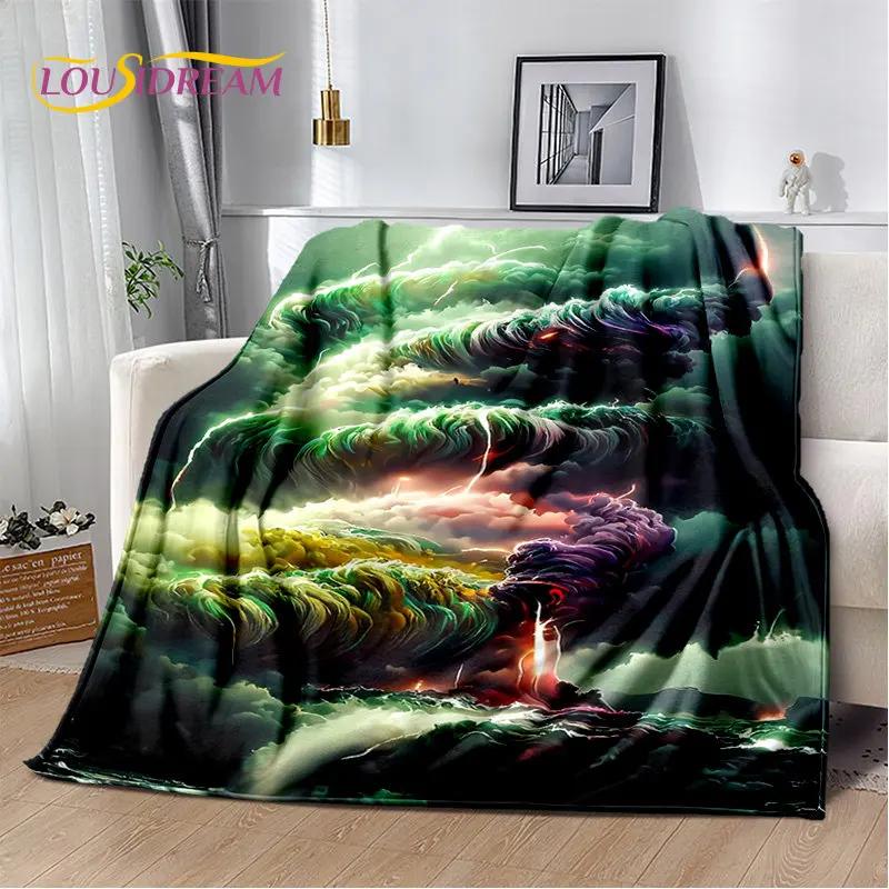 3D Natural, Tornado, Cloud Soft Plush Blanket, фланелевое одеяло, плед для гостиной, спальни, кровати, дивана, пикника, детей, офиса