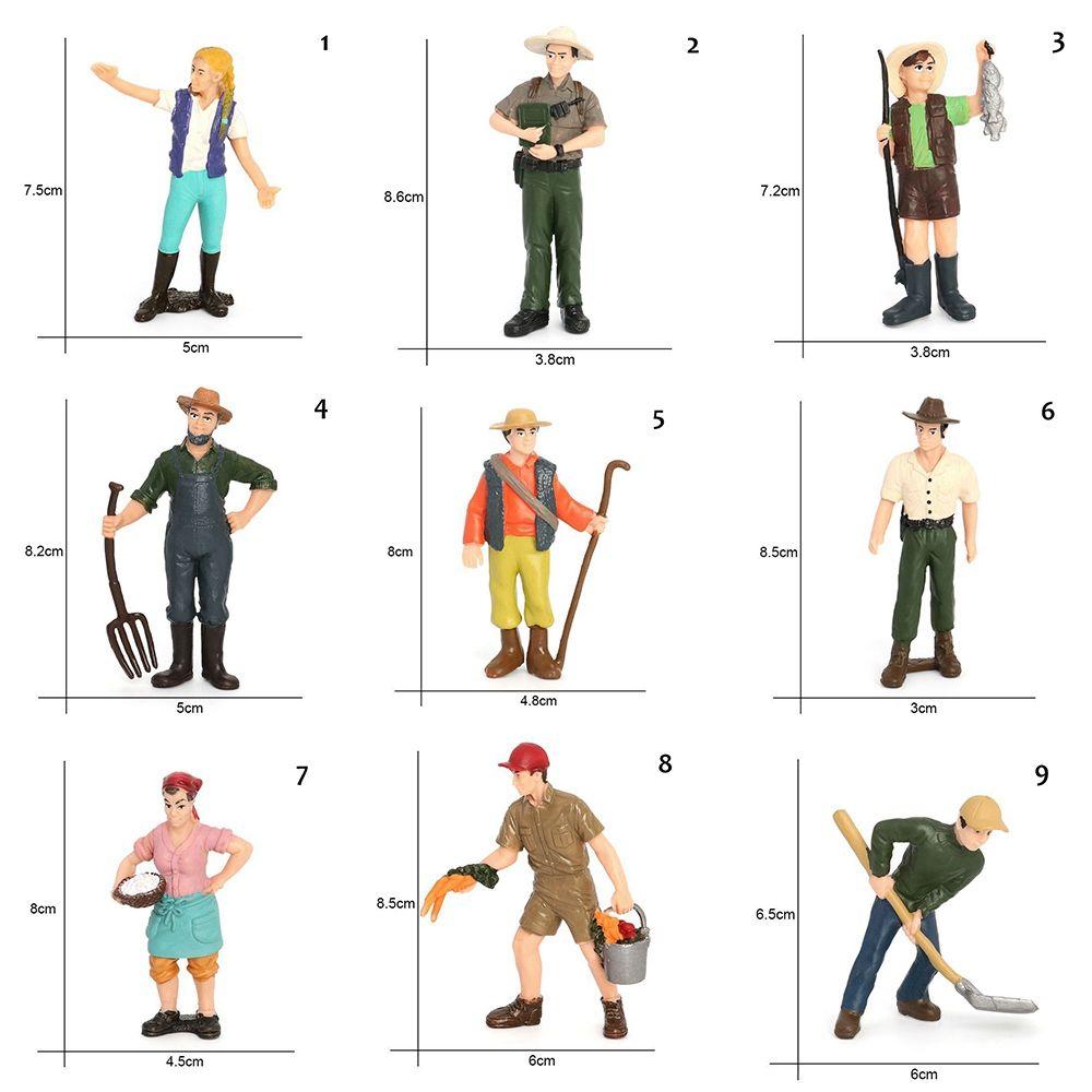 High Quality Collection  Garden Decoration Simulation Farmer Farm Staff People Figurines Model Miniature Figure