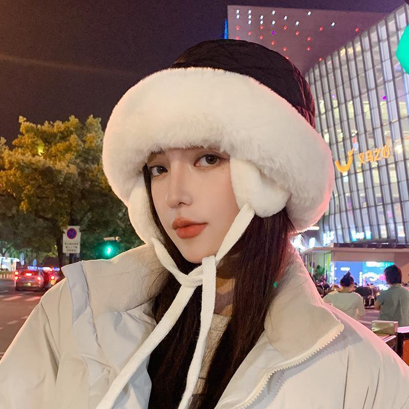 Lei Feng hat women's winter velvet thickened warm and cold ear protection hat casual versatile plush hat Korea