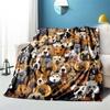 Cute Cartoon Puppy Blanket - Lightweight Flannel Throw for Sofa and Bed ,Digital Printed Blanket with Soft & Worm Flannel Fabric