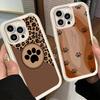 Чехол для телефона iPhone 17 Air 16E 15 16 Pro Max Отпечаток лапы собаки Милый узор Чехол 14 Plus 13 12 Mini Мягкий силиконовый Funda