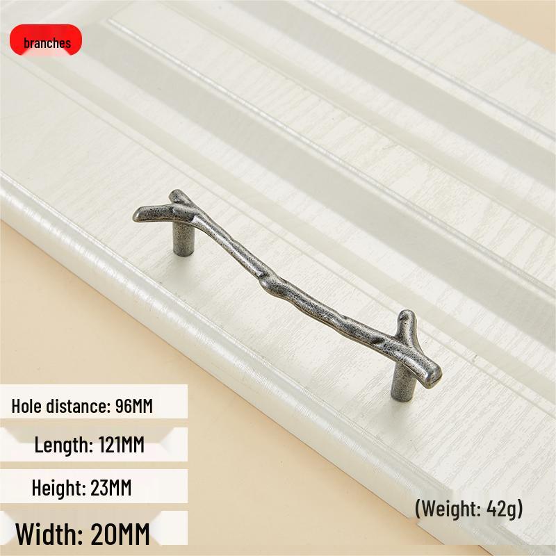 European Retro Black Branch Handle for Modern Kitchen or Wardrobe