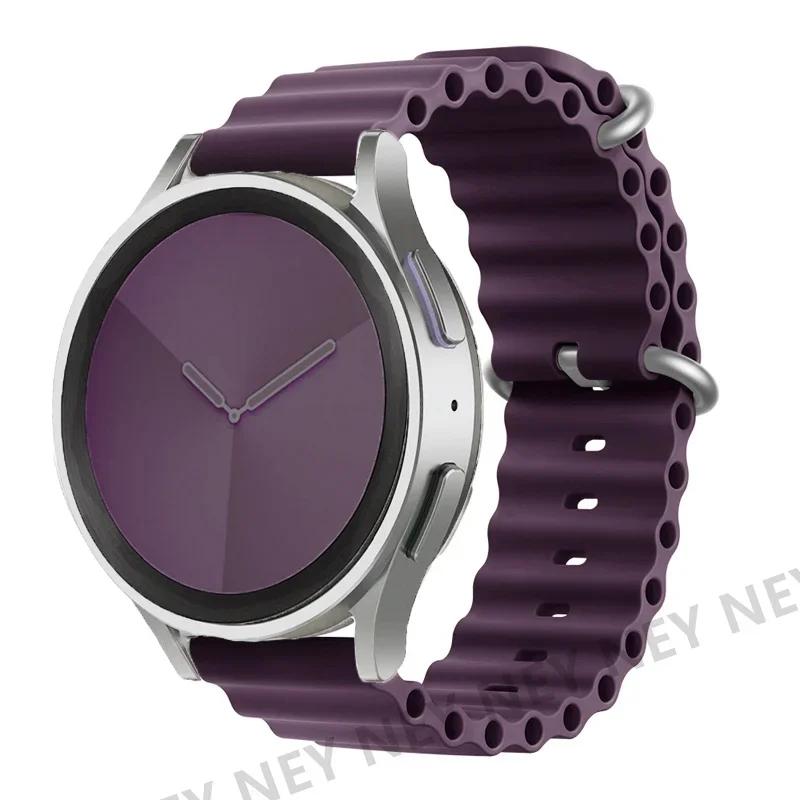 Ocean Silicone Bands For Samsung Galaxy Watch 7/6-4 classic/5-Pro/active 2 22mm 20MM Bracelet Amazfit Huawei GT 4-3 Watch Strap