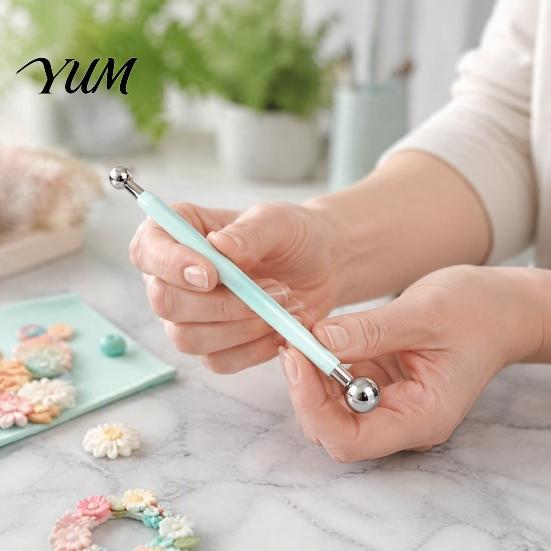 Stainless Steel Ball Rods 4Pcs Polymer Clay Shaping Tool Set, Sculpting Stick with Ball, 4 Size DIY Fondant Pottery Modeling Tools