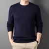 Spring and Autumn Men's Large Size Round Neck Solid Color Casual Sweater