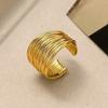 PONYKISS Стерлинговое серебро 18K Золото Кольцо Круглое с Линией Креста для Женщин Минималистичное Модное Тонкое Открытое Геометрическое Украшение