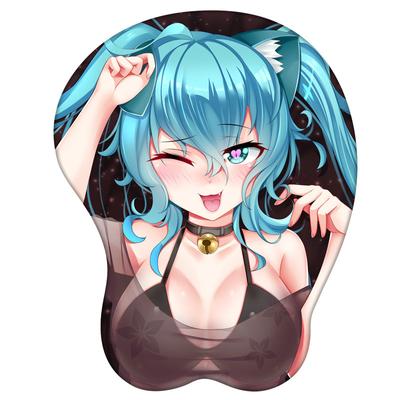 Креативный 3d силиконовый коврик для мыши, анимация, сексуальная грудь, силиконовый коврик для рук для рук, поддержка запястья