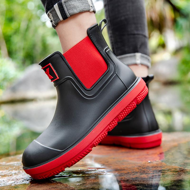 Немецкие резиновые сапоги мужские короткие резиновые сапоги для езды на велосипеде на вынос для рыбалки водонепроницаемая обувь для кухни работа нескользящая резиновая обувь