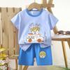 Children's Casual Short-sleeved Summer Cotton T-shirt Set for Boys and Girls