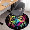 1pc Paw Print Heart Round Chair mat office Area Rug - Non-Slip, Floor Mat for Office, Bedroom, and Indoor Decor p127135