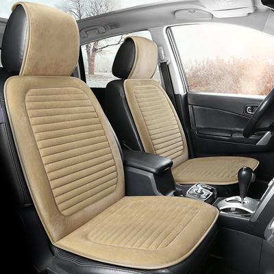 Зимняя короткая плюшевая автомобильная подушка на одно сиденье, утолщенная теплая нескользящая интегрированная подушка на одно сиденье