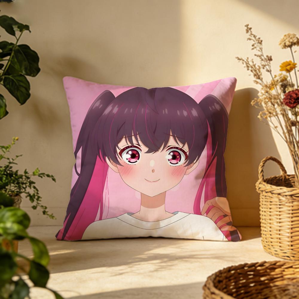 Trendy Mmikadono Sanshimai wa Angai Choroied Cushion Cover Versatile DoubleSided Pillow Case Fit for Sofa Bed Car Daily Decor