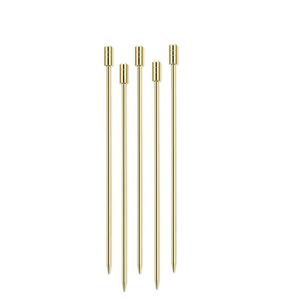 5Pcs Stainless Steel Cocktail Sticks Fruit Sticks Reusable Drink Picks Toothpicks for Drinks