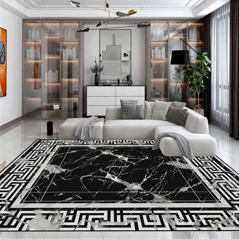 European Marble Pattern Rug Large Area Living Room Carpet Non-slip Bedroom Decor Rug Washable Lounge Coffee Table Mat Luxury