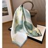 70cm Fresh Lotus Silk Scarf Women's Imitation Silk Fresh and Elegant Printed Scarf Thin Spring Summer and Autumn Shawl Headscarf