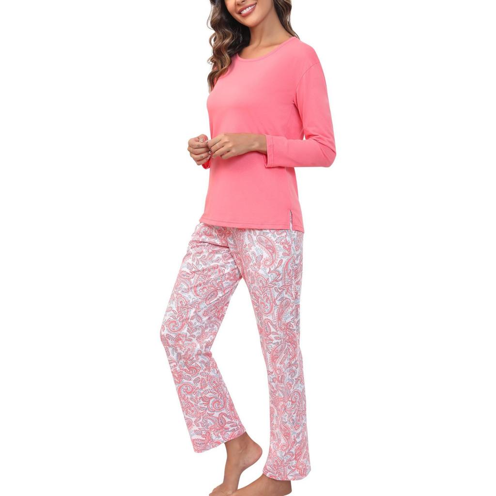 Женская модная повседневная пижама и домашняя одежда, костюм с длинными рукавами и брюками